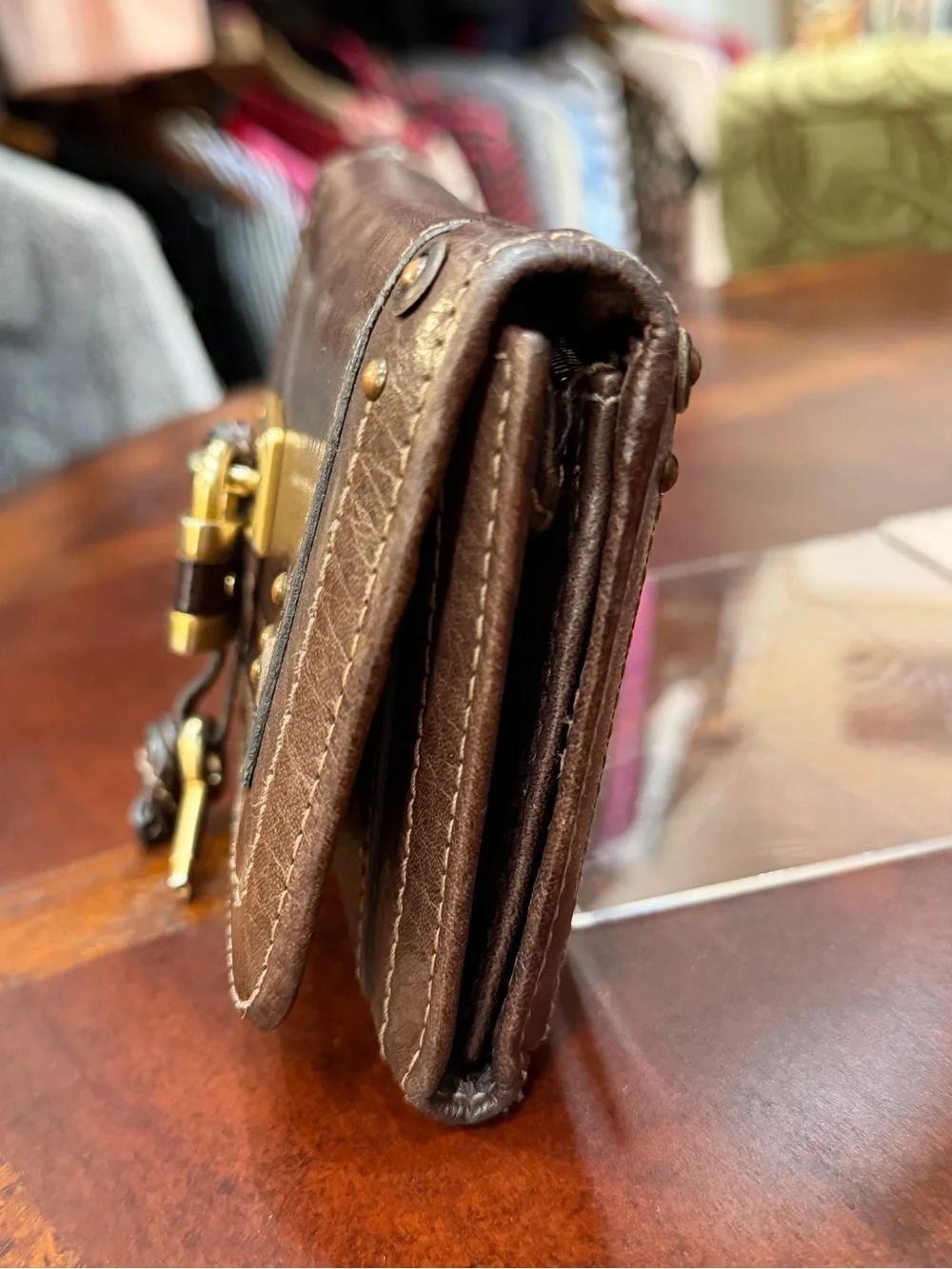 Authentic Chloe Paddington Long Wallet — Brown Leather — Lock Charm